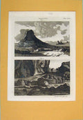 Original Old Antique Print Basaltes Rock Mountain Formation C1790 18th Century