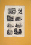 Original Old Antique Print Geology C1868 Shifted Rocks Earthquake Natural 19th