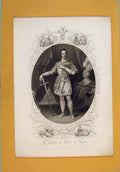 Original Old Antique Print Portrait Lester Prince Wales Henry Iv