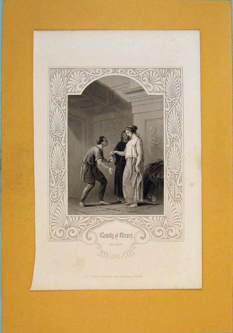 Original Old Antique Print Portrait Comedy Arrors ActSc