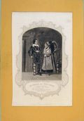Original Old Antique Print Portrait Taming Shrew Cross Grumio Curtis 20th