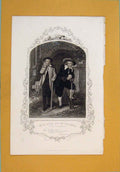 Original Old Antique Print Portrait Hamlet Hall Vaudrey ActSc