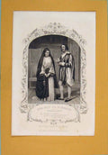 Original Old Antique Print Play Measure Isabella Lucio Glyn Hoskins ActSc