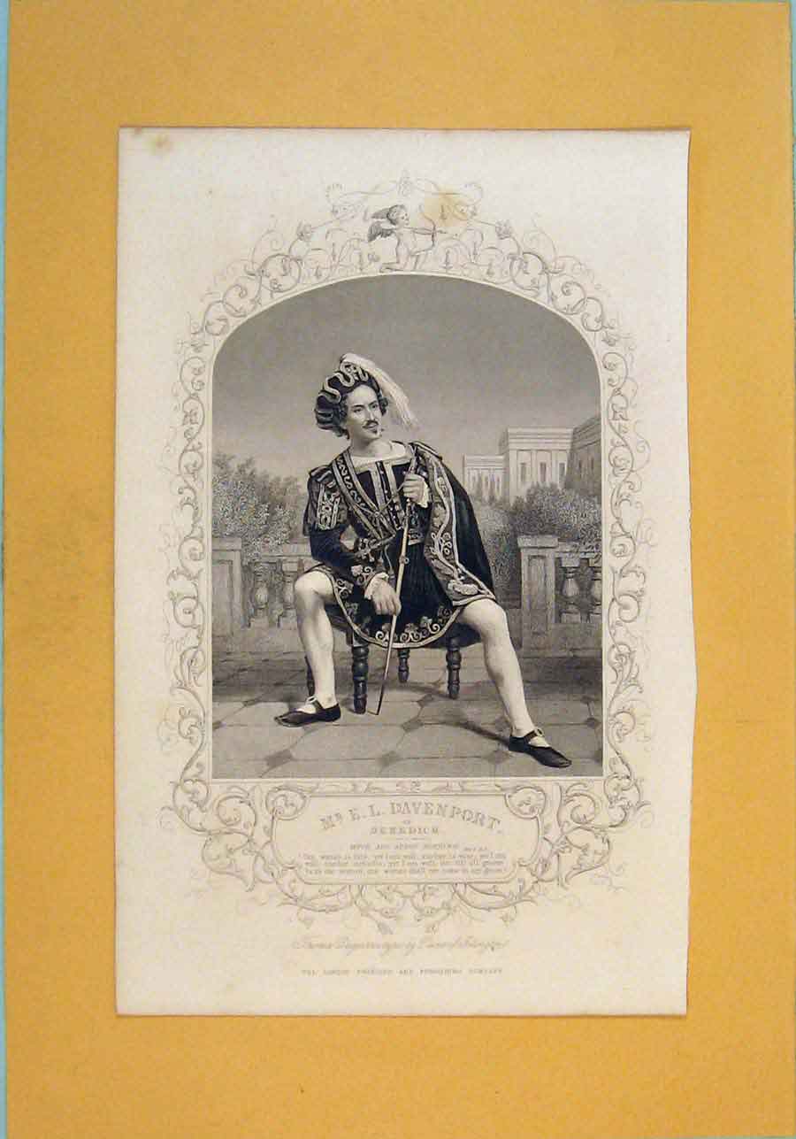 Original Old Antique Print Play Much Ado About Nothing Davenport Benedick Paine