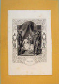 Original Old Antique Print Play King John ActScNew York Knights