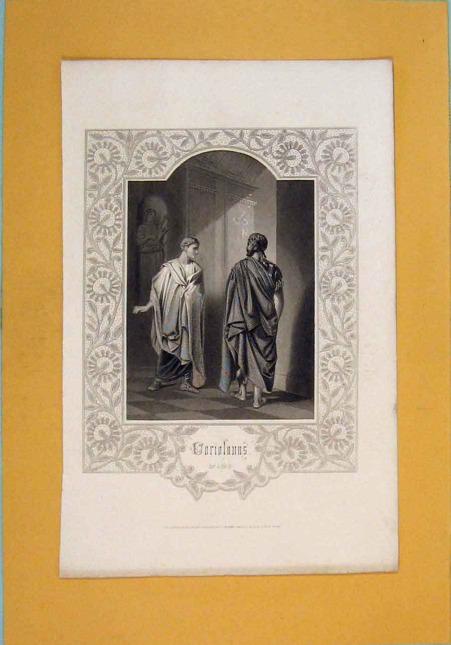Original Old Antique Print Play Coriolanns ActScLondon New York