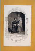 Original Old Antique Print Play King John ActScBennett Hubert Paine