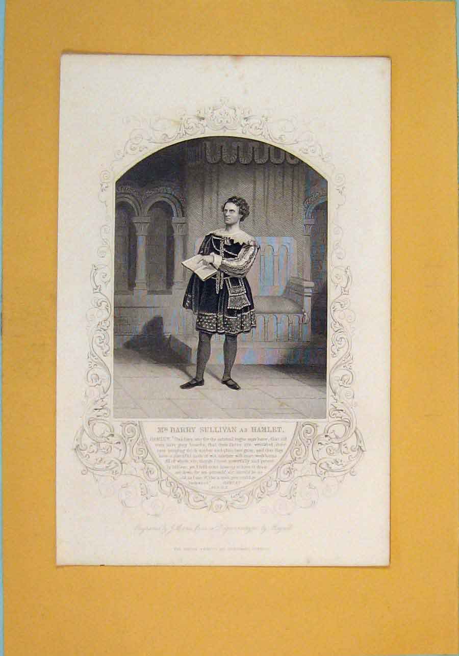 Original Old Antique Print Play Othello Bennett Desdemona Swear Dan Thyself