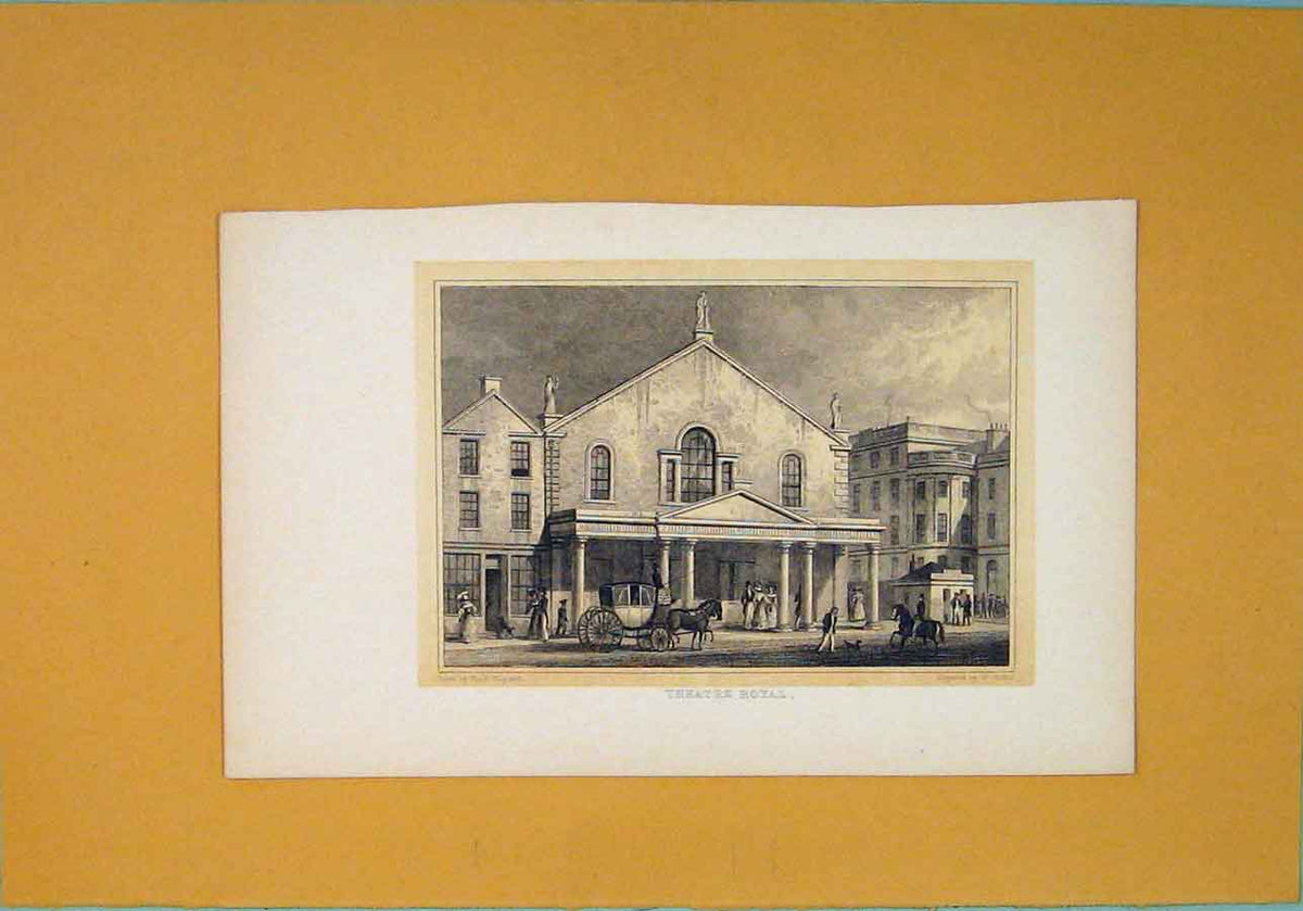 Original Old Antique Print Threatre Royal Shephard Wallie