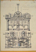 Original Old Antique Print Yarn C1860 Machinery Twisting Design Art Victorian