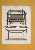 Original Old Antique Print Weaving Machine Design Architecture C1860 Victorian