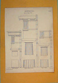 Original Old Antique Print Architectural Boric Order Temple Aegesta Jupiter