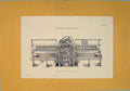 Original Old Antique Print Cotton Spinning Machine Design C1860 19th