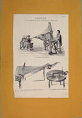 Original Old Antique Print Ing Distributing Machine Designs