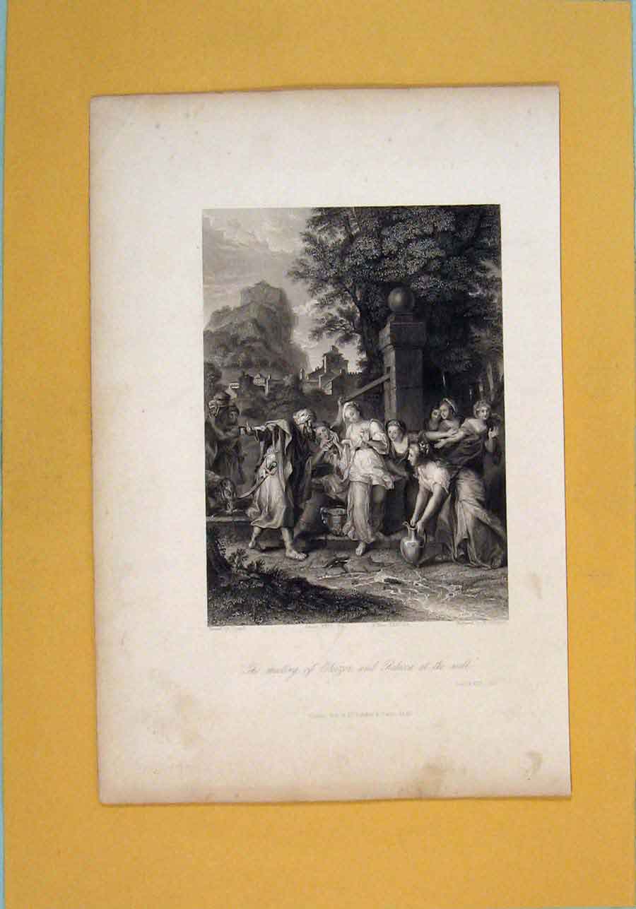 Original Old Antique Print Genesis Religious Biblical Fine Art