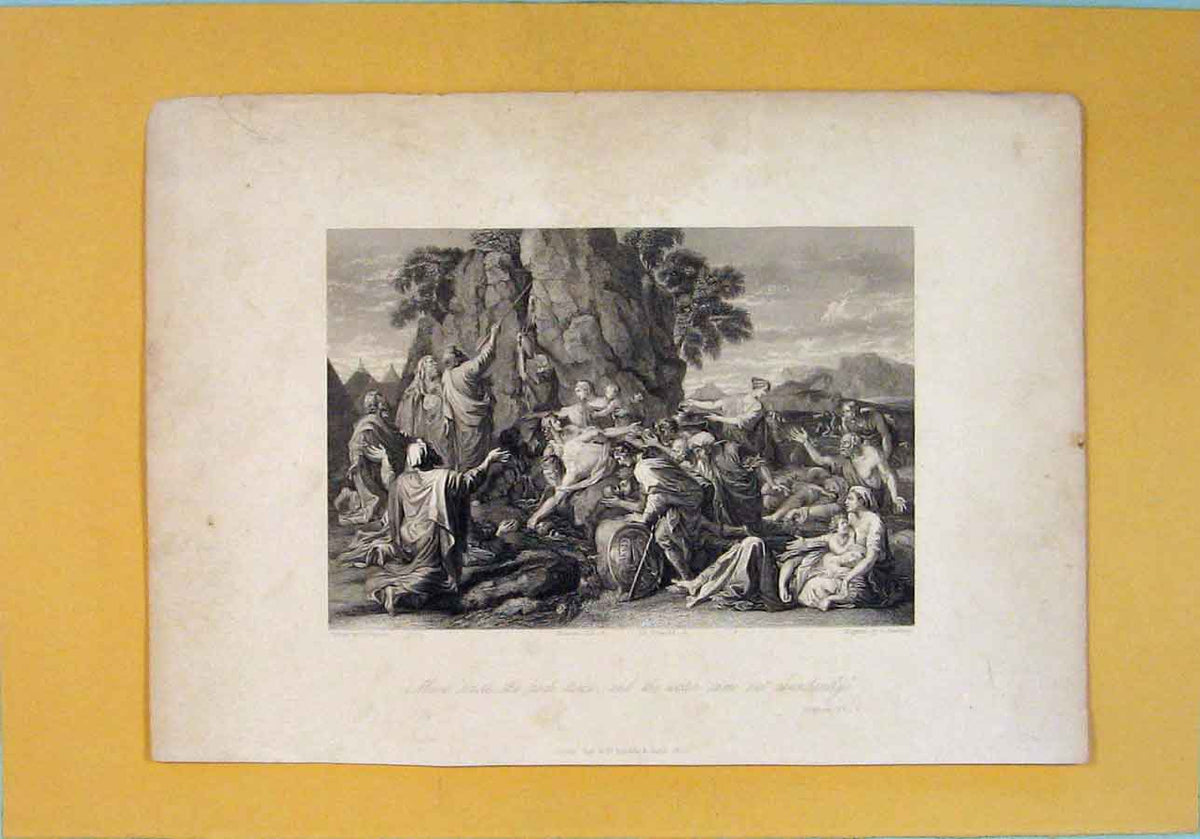 Original Old Antique Print Numbers Religious Biblical Fine Art