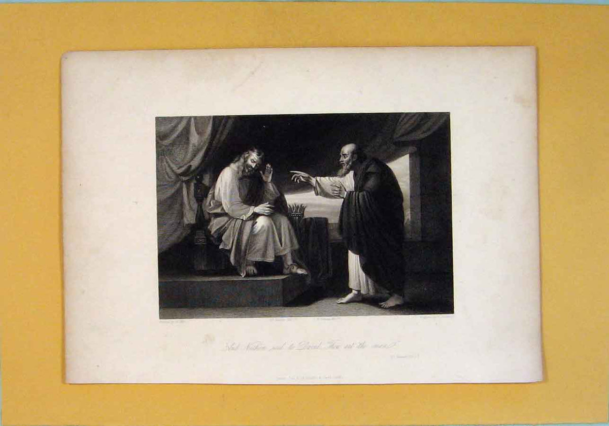 Original Old Antique Print Ref.58 Samuel Religious Biblical