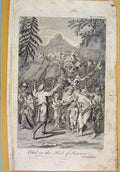 Original Old Antique Print Oded Hose Samaria Religious Art C1750