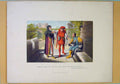Original Old Antique Print King HenrySix Vi Play Act Scene Color