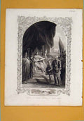 Original Old Antique Print Magna Charta King John Fine Art C1840 19th