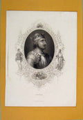 Original Old Antique Print Stephen Fine Art Portrait C1840 19th