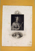 Original Old Antique Print Henry Ii Fine Art Portrait C1840 19th