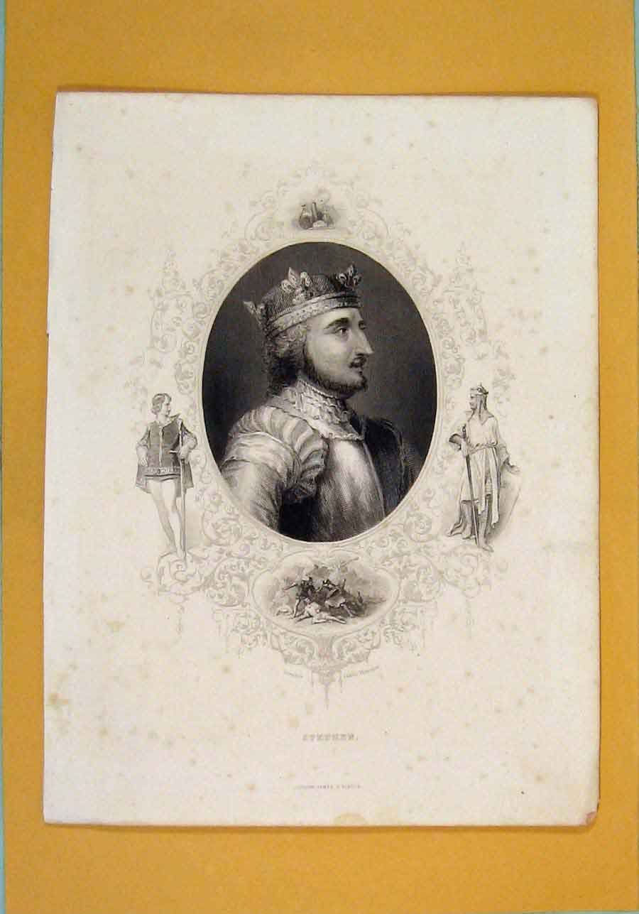 Original Old Antique Print Stephen Prisoner Fine Art Portrait