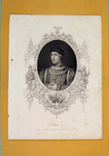 Original Old Antique Print King Henry Vi Fine Art Portrait C1840 19th