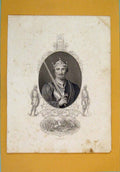 Original Old Antique Print King William I Fine Art Portrait 1840 19th