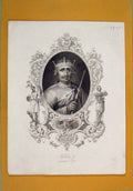 Original Old Antique Print William Ii King Fine Art Portrait