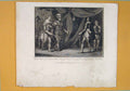 Old Antique Print Battle Poictiers John King France Prisoner Edward Black