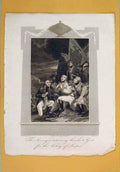 Original Old Antique Print Returning Soverigns Victory Leipsic Art