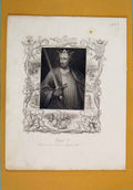 Original Old Antique Print Richard Ii Westminster Abbey Portrait