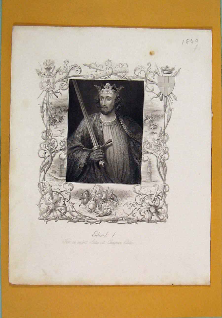 Original Old Antique Print Richard Ii Westminster Abbey Portrait