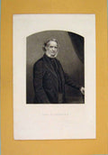 Original Old Antique Print Earl Derby Fine Art Portrait C1870 19th