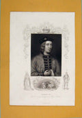Original Old Antique Print Edward Iv Painting Royal Collection Portrait 1840