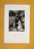 Original Old Antique Print Surrender Calais Fine Art C1840 19th