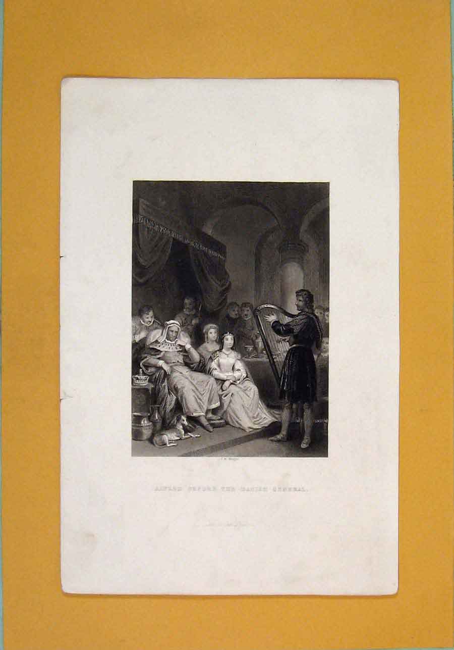 Original Old Antique Print Alfred Danish General Fine Art C1840 19th
