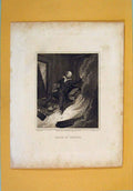 Original Old Antique Print Death Denton Fine Art C1809 19th