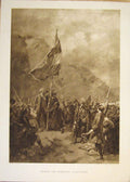 Original Old Antique Print Glendinnan Solider Battle Military Stand 1880 19th
