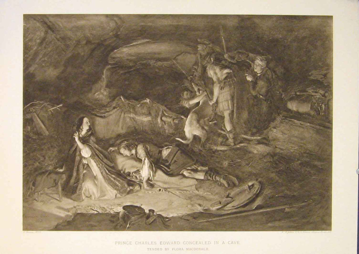 Original Old Antique Print Prince Chalres Edward Cave Macdonald C1880 Victorian