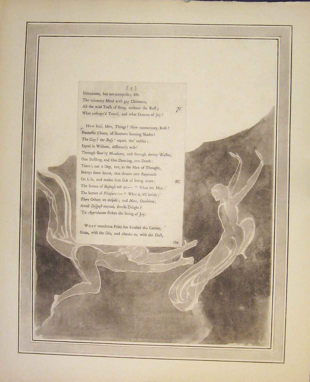 Original Old Antique Print Poet Poetry Poem Art Artist Fine Art Rhym