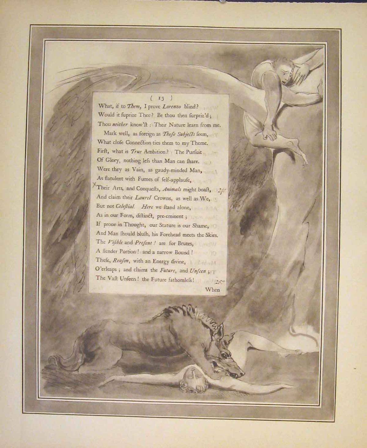 Original Old Antique Print Poem Poetry Art Artist Fine Writing