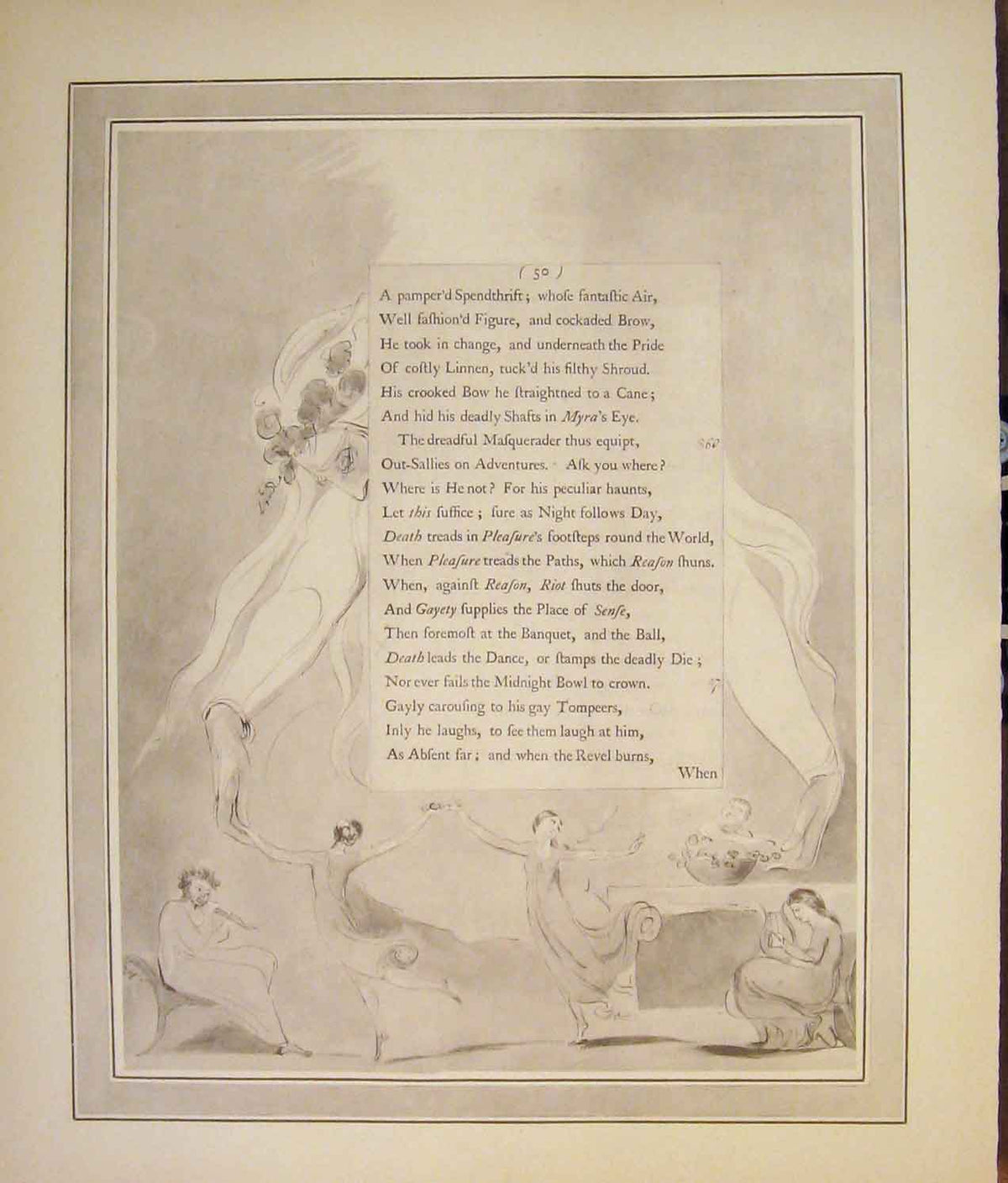 Original Old Antique Print Poem Poetry Art Artist Writing Female Dancer