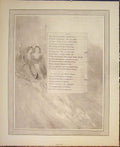 Original Old Antique Print Poem Poetry Art Artist Lady Female Cart Horse