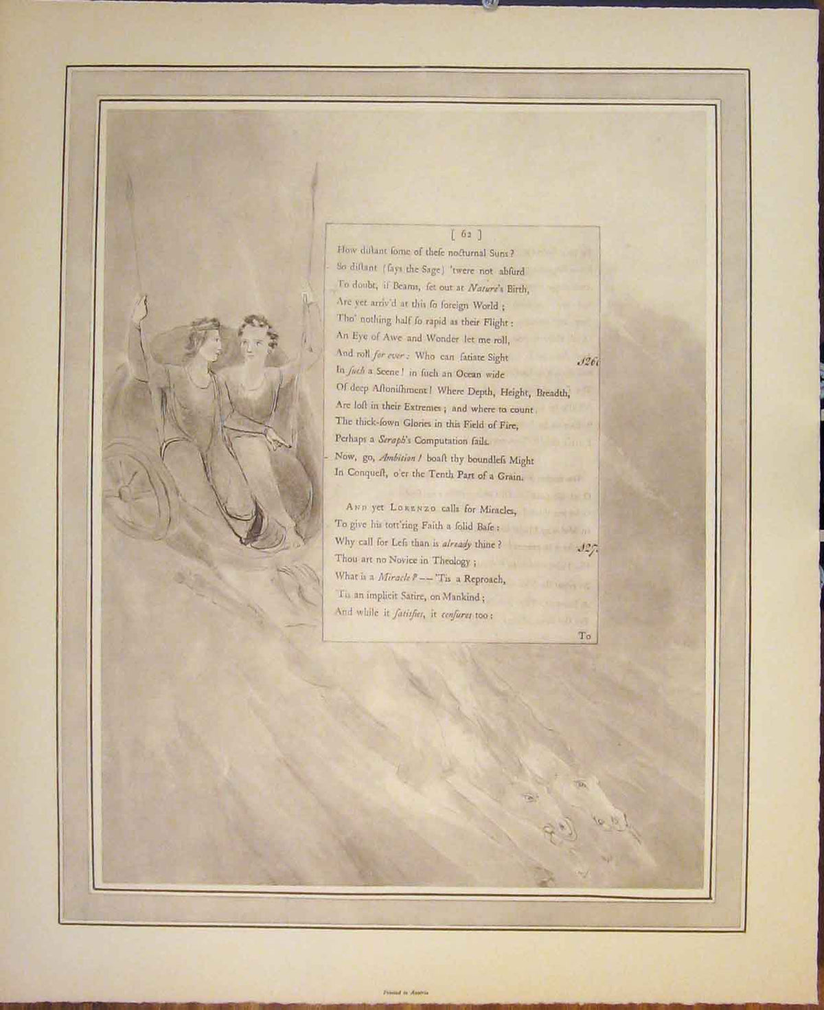 Original Old Antique Print Poem Poetry Art Artist Lady Female Cart Horse
