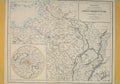 Original Old Antique Print France French Campaign Geographical Map Maps 1850