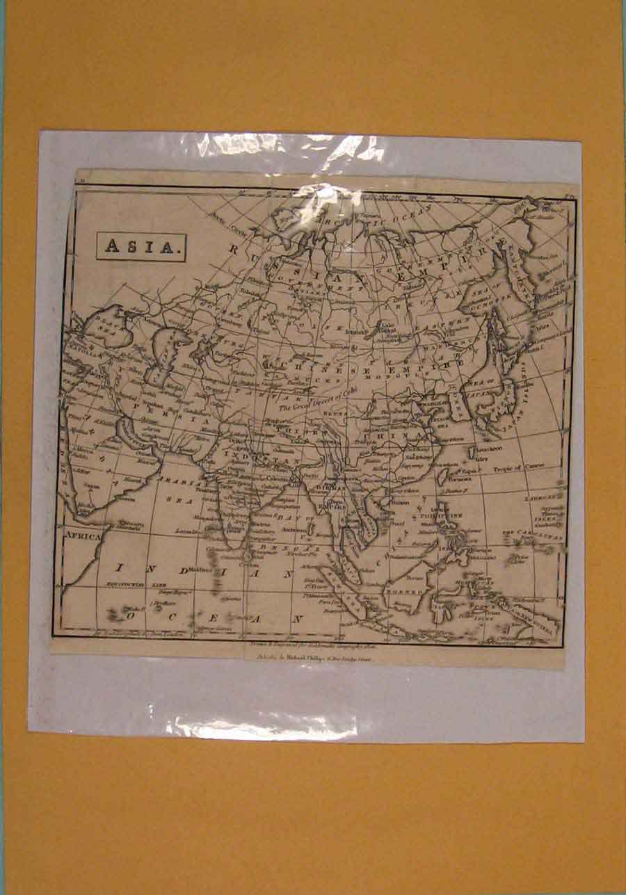 Original Old Antique Print Asia Geographical Geographical C1808 Napoleonic Era