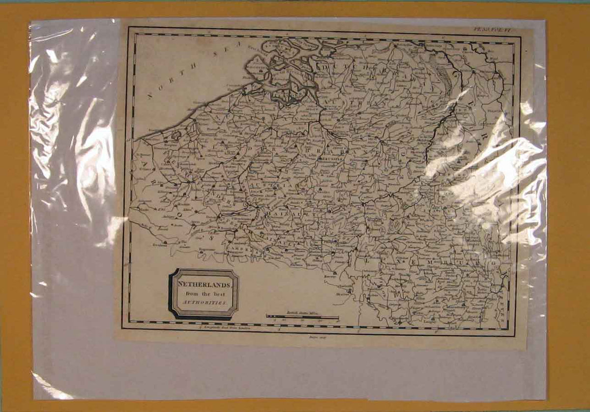 Original Old Antique Print Neterlands Holland Geographical Map Maps C1828 19th