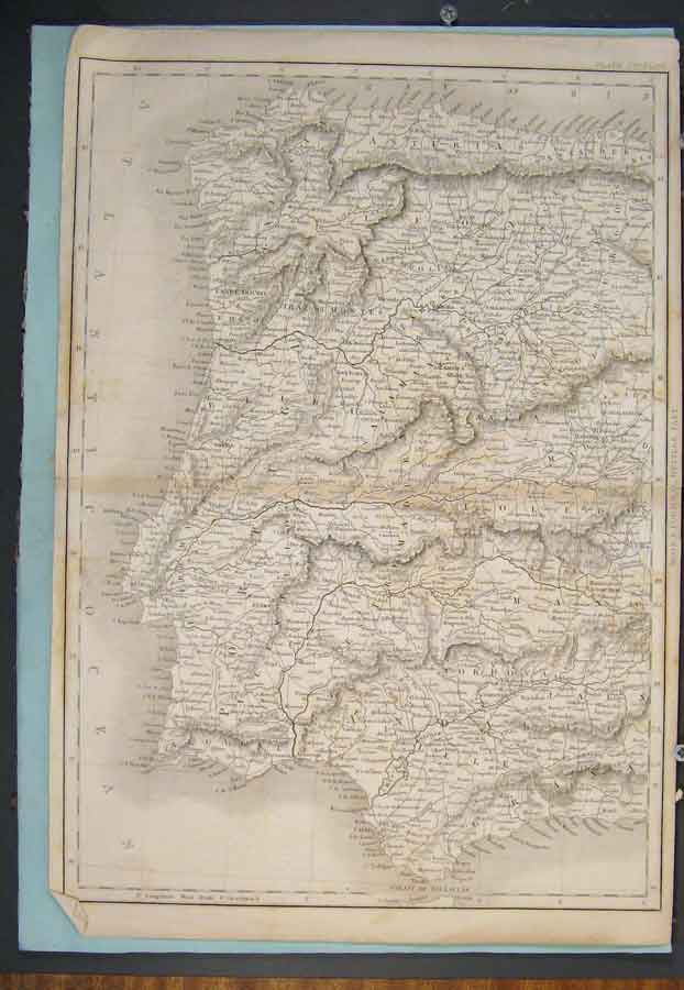 Old Antique Print Atlantic Ocean Coast Country Map Maps Geographical Art